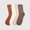 Lot de 4 paires de chaussettes marron fonc&eacute; femme