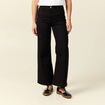 Jeans large taille haute denim noir femme