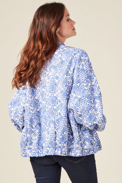 Veste teddy oversize blanc femme