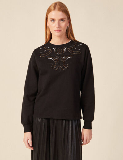 Sweat manches longues noir femme