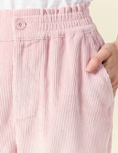 Tregging velours 7/8ème rose pastel femme