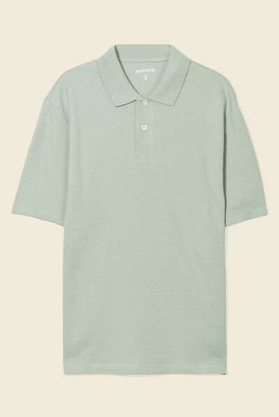 Polo manches courtes vert olive homme