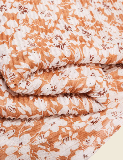 Foulard plissé beige femme
