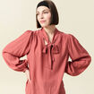 Blouse manches longues vieux rose femme