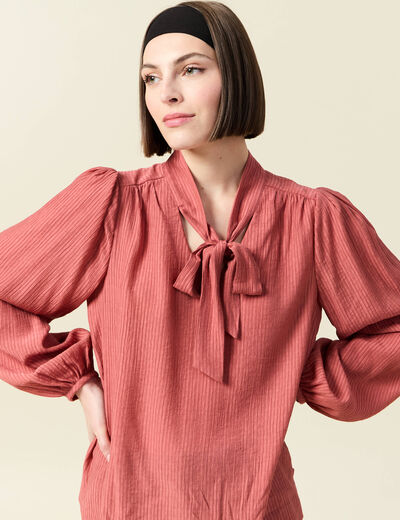 Blouse manches longues vieux rose femme