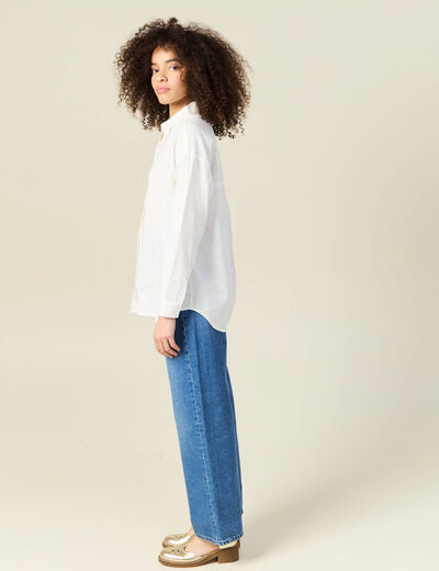Chemise manches longues ecru femme