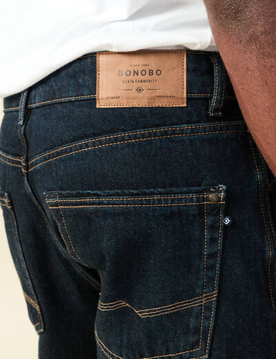 Jeans regular longueur 34 en coton denim brut rinse homme