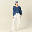 Blouse manches longues bleu foncé femme