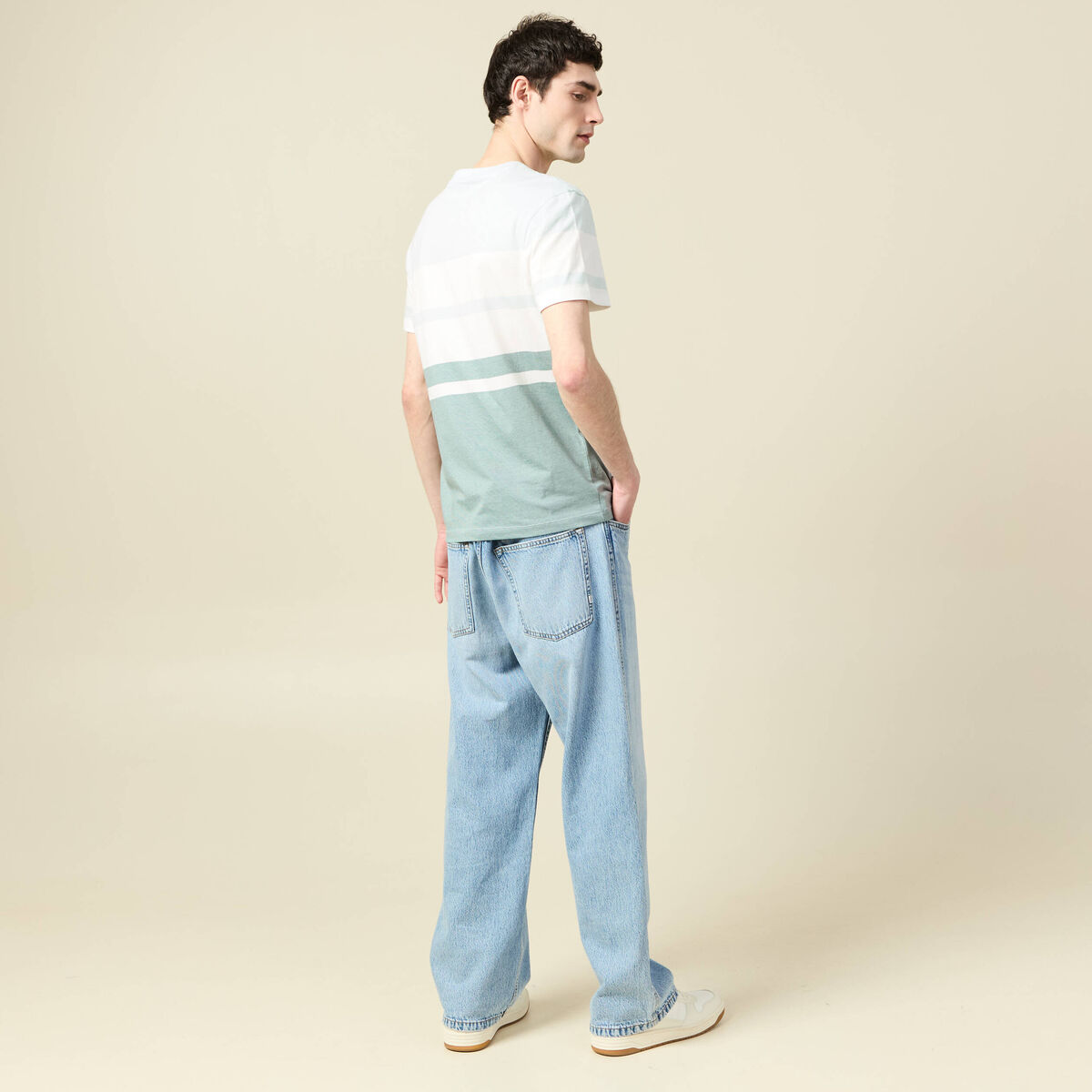 T-shirt manches courtes bleu gris homme