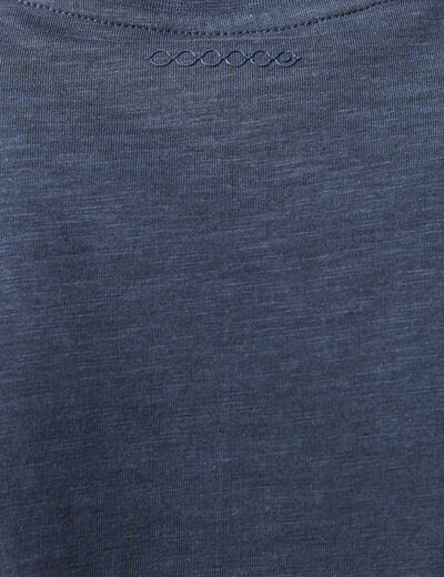 T-shirt ajust&eacute; col rond manches courtes bleu marine homme