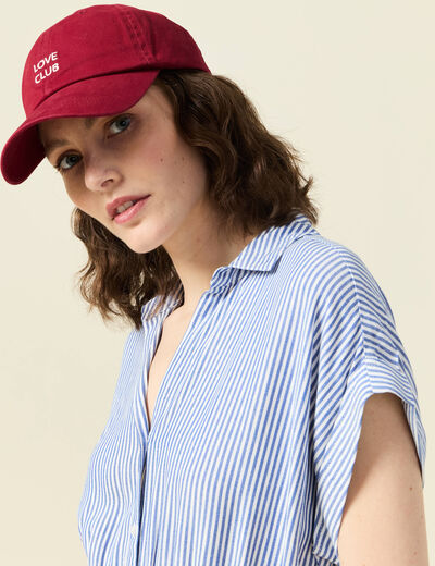 Robe longue évasée ceinturée ecru femme