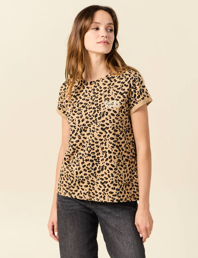 T-shirt manches courtes camel femme