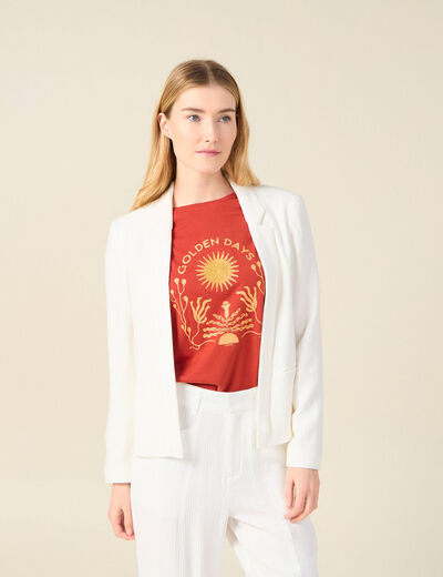 Veste blazer éco-responsable ecru femme