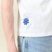 T-shirt manches courtes brodé blanc homme