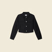 Veste courte boutonn&eacute;e noir femme
