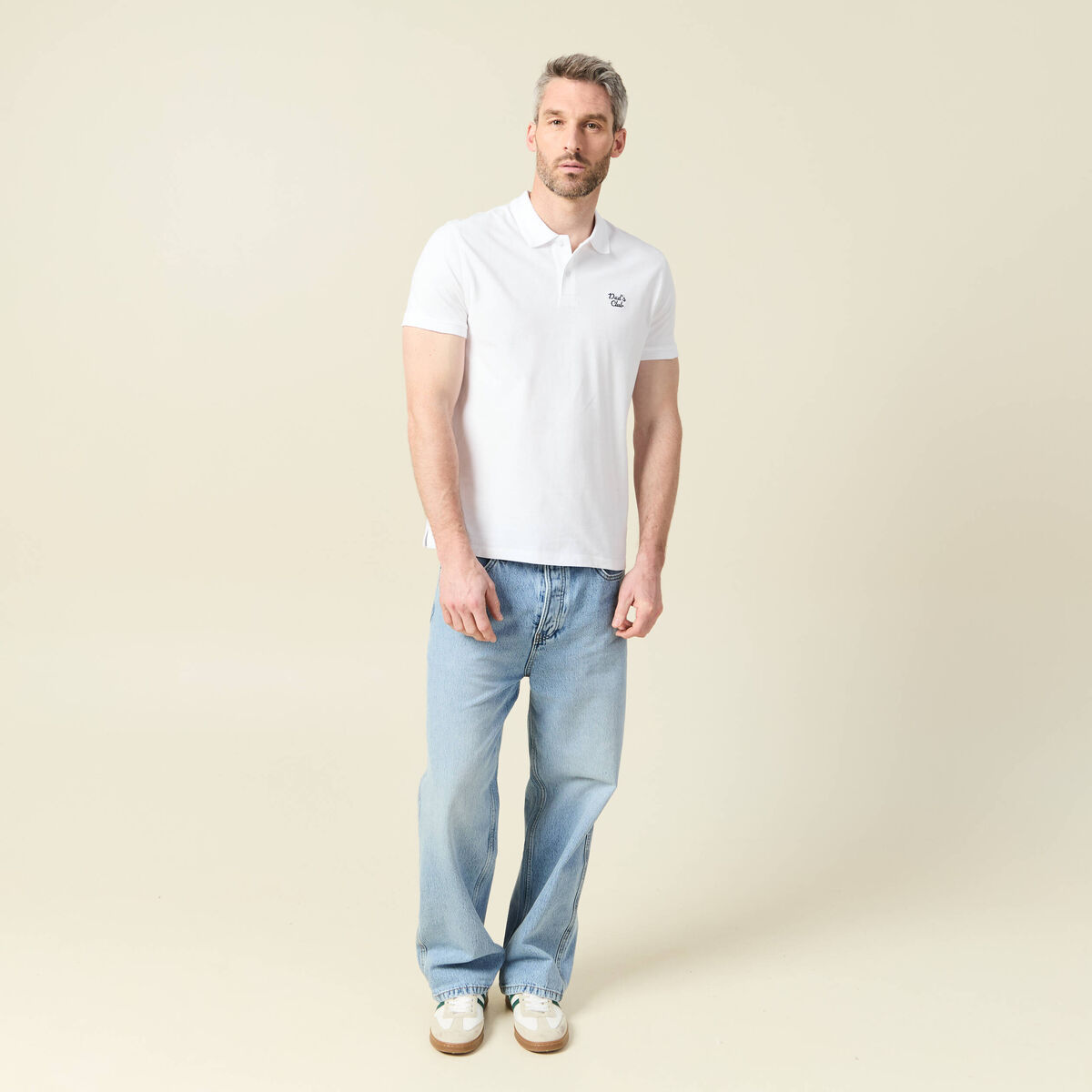 Polo manches courtes blanc homme