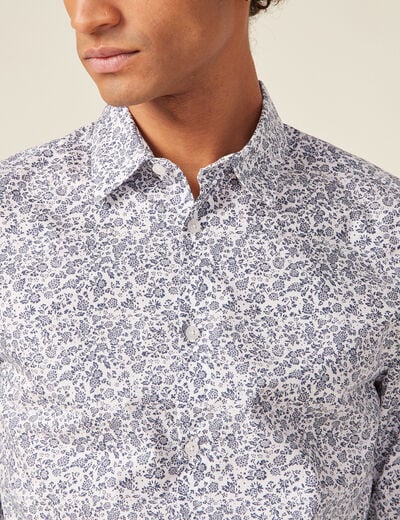 Chemise en coton manches longues blanc homme