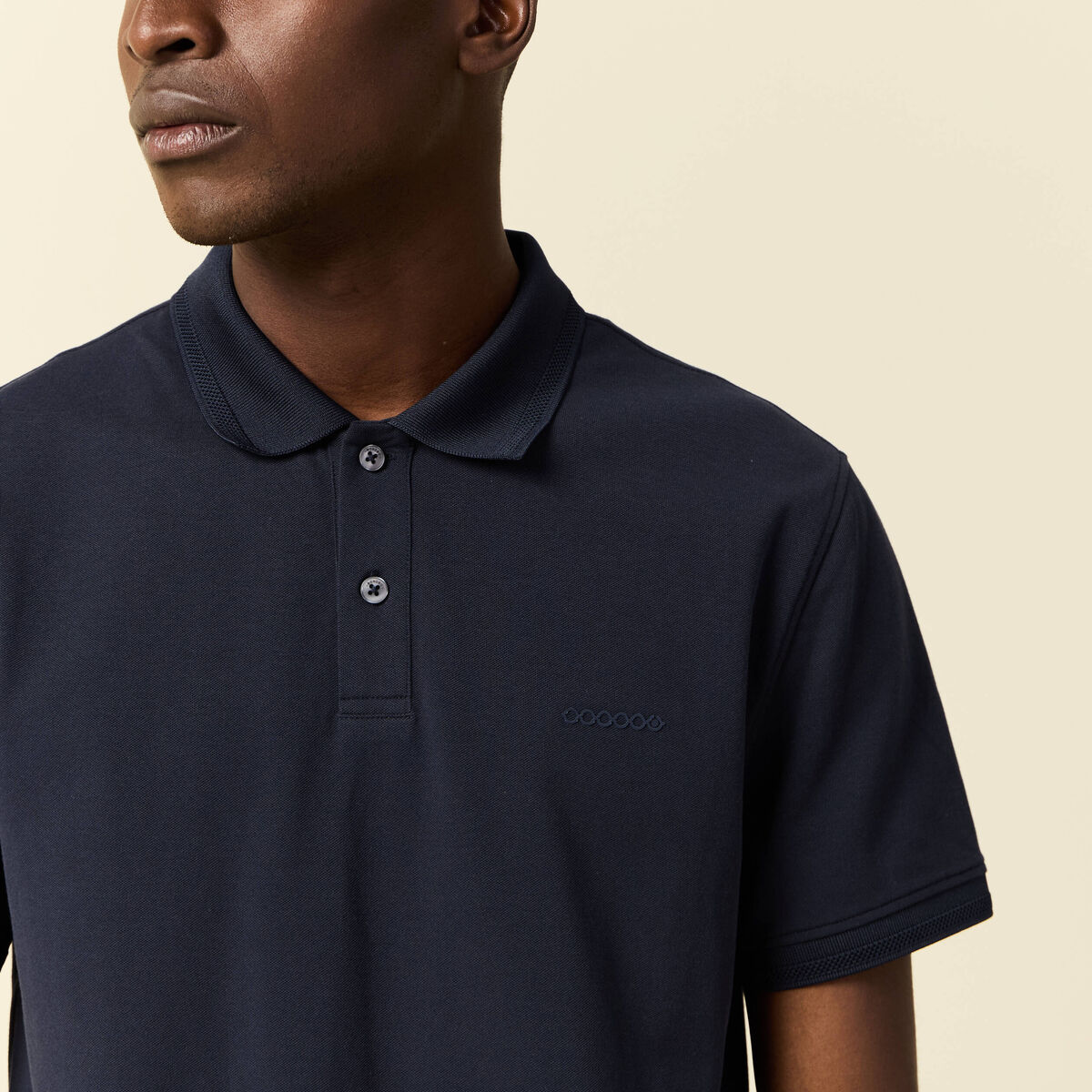 Polo manches courtes bleu marine homme