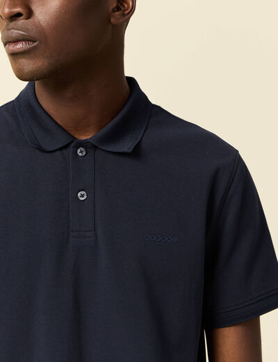 Polo manches courtes bleu marine homme