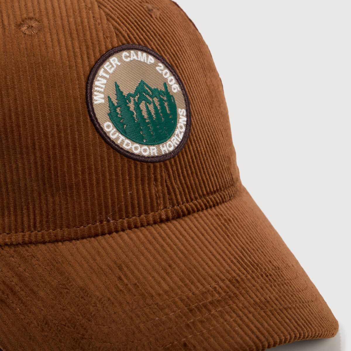 Casquette en velours de coton marron fonc&eacute; homme