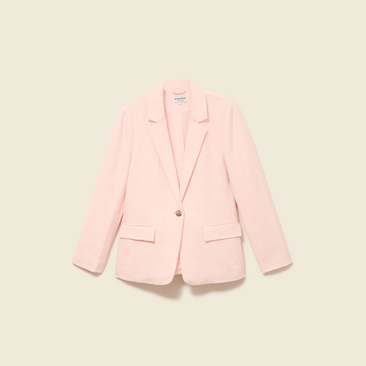 Veste blazer manches longues rose champagne femme