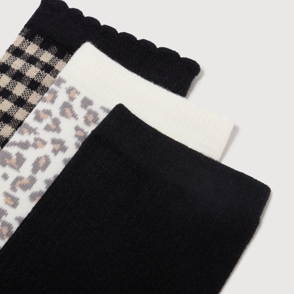 Lot de 3 paires chaussettes hautes noir femme