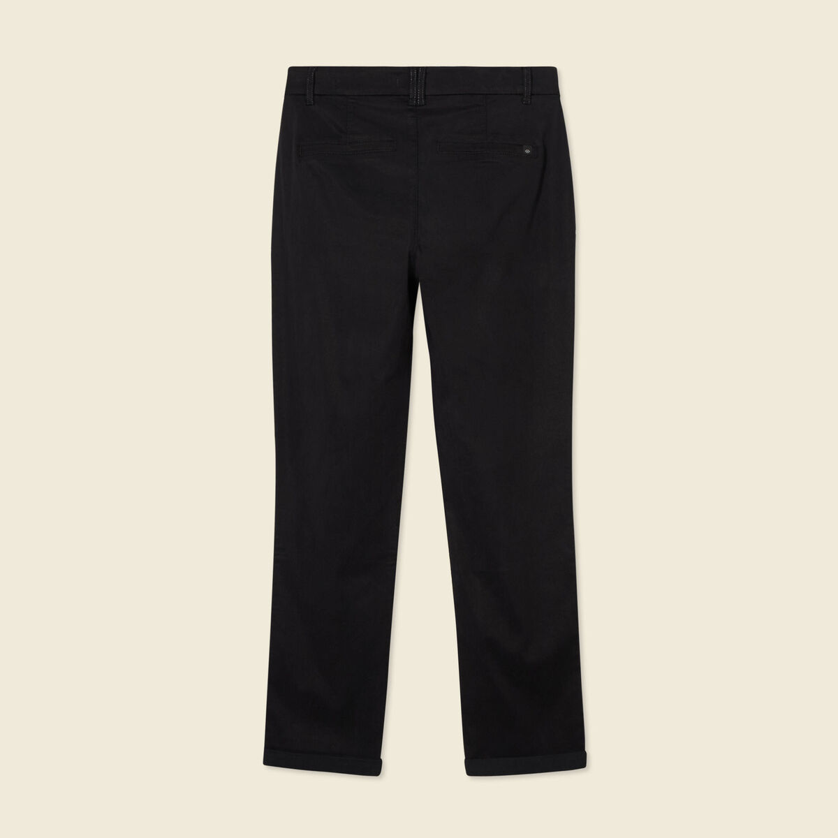 Pantalon chino cigarette noir femme