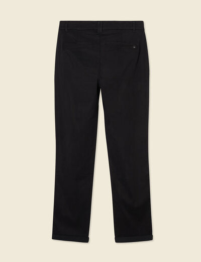 Pantalon chino cigarette noir femme