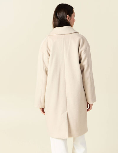 Manteau long oversize creme femme
