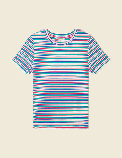 T-shirt manches courtes multicolore femme