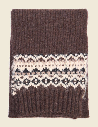 &Eacute;charpe d&eacute;tails jacquard marron fonc&eacute; homme
