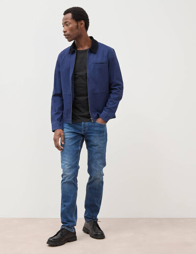 Jeans straight 5 poches denim stone homme