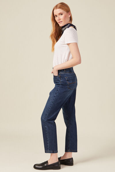 Jeans straight denim brut femme
