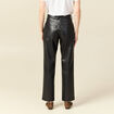 Pantalon taille haute similicuir noir femme