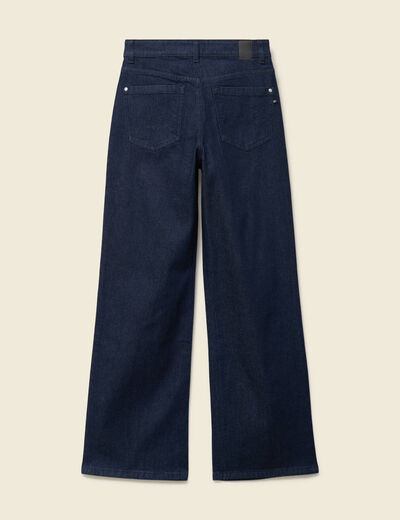 Jeans large taille haute denim brut rinse femme