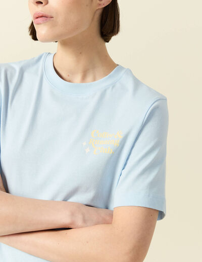 T-shirt en coton bleu clair femme