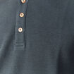 T-shirt cintr&eacute; en coton manches longues bleu gris homme