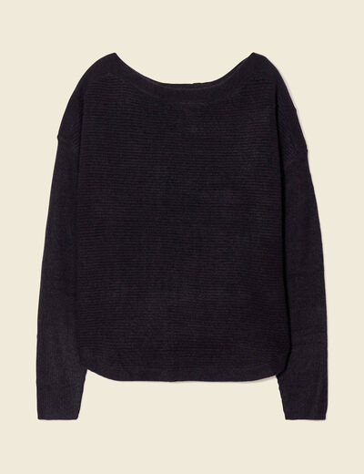 Pull manches longues noir femme