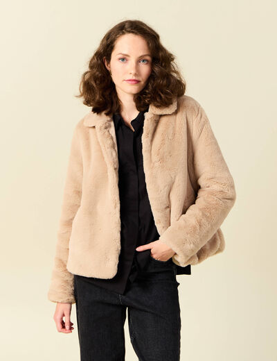 Manteau éco-responsable beige femme