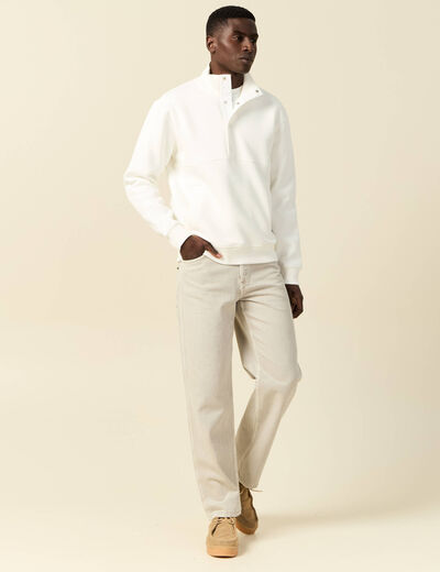 Sweat manches longues ecru homme