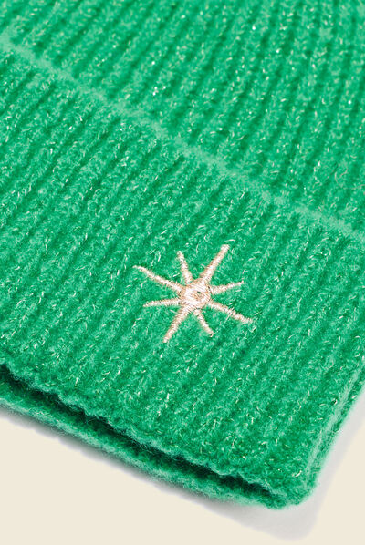 Bonnet tricoté vert menthe femme
