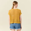 Pull oversize ajour&eacute; col bateau jaune femme