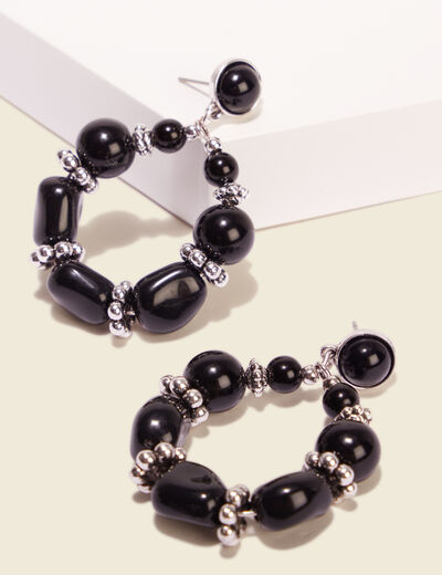 Boucles d'oreilles pendantes noir femme
