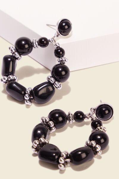 Boucles d'oreilles pendantes noir femme