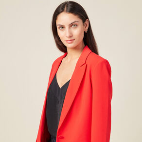 Veste esprit blazer cintrée rouge foncé femme