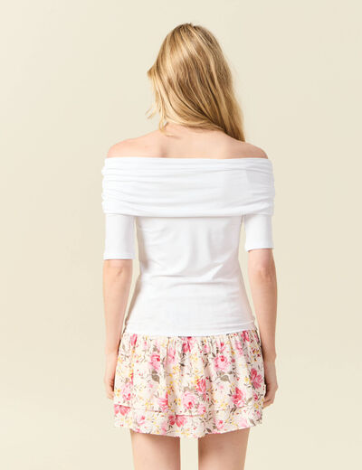 T-shirt manches courtes blanc femme