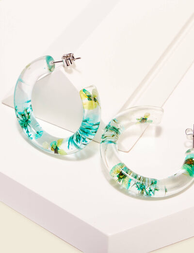 Boucles D’oreilles Créoles Vertes – Style Goutte, Crystal, Métal – Neuf Avec étiquettes