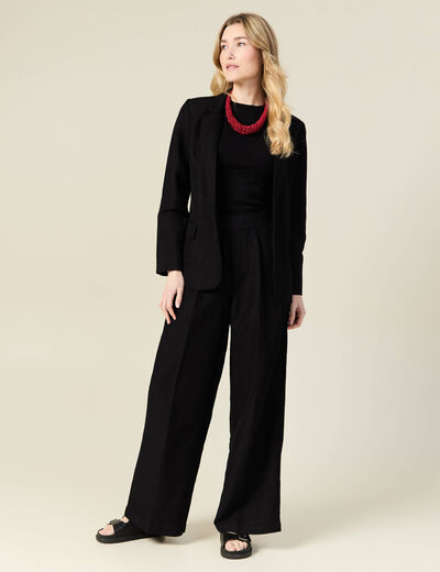 Veste blazer manches longues noir femme