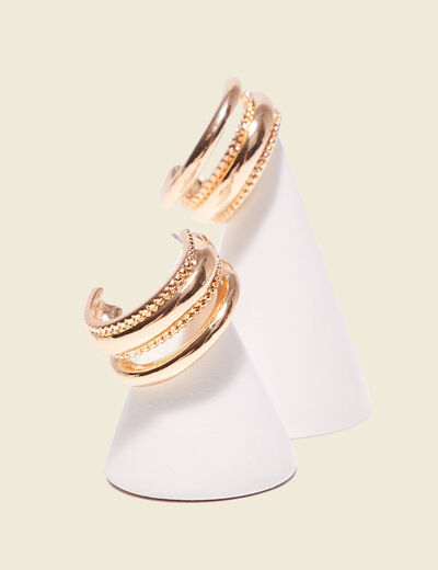 Boucles d'oreilles clous couleur or femme