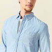 Chemise col classique manches longues bleu clair homme